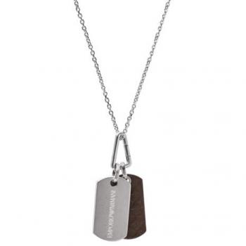Collar de Acero y Cuero Emporio Armani EGS3133040