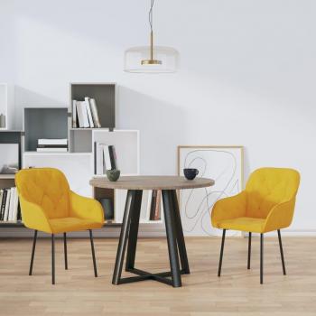 Sillas de Comedor Amarillo de Terciopelo