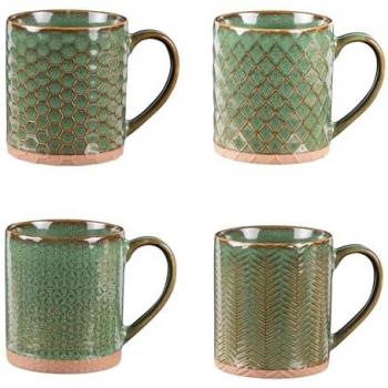 Set 4 mugs vert jaspe 35 cl – Table Passion