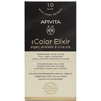 Apivita My Color Elixir Ammonia-Free Permanent Hair Color Shade 1.0 Black