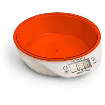 Bilancia da Cucina Digitale con Ciotola Arancione Innoliving 5Kg/1gr