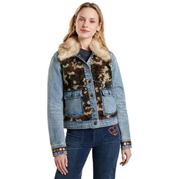 Cazadora vaquera efecto pelo azul Desigual 40