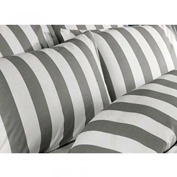 200 Thread Count Louisiana Bedding Vertical Grey & White Stripe Duvet Cover Set