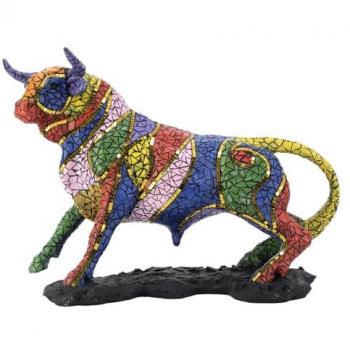 Blau-gestickte Toro-Figur Signes Grimalt – 31 x 43 x 16 cm