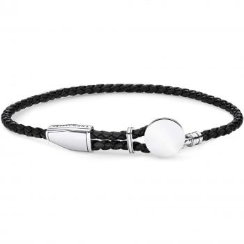 Pulsera Thomas Sabo de hombre en cuero negro y plata 925