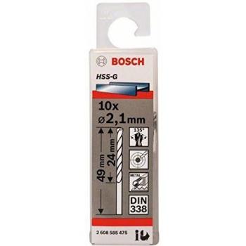 Forets à métaux rectifiés HSS-G DIN 338 2,1 x 24 x 49 mm