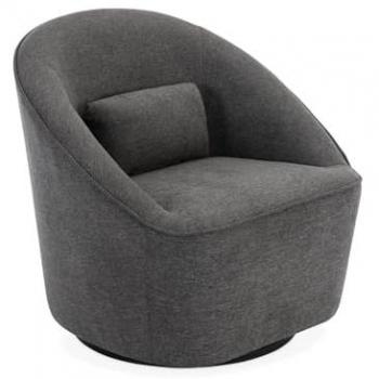 Sillón giratorio suave con cojín gris