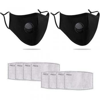 Irontria Reusable Cotton Mask Set with Airflow Valve & Carbon Filters