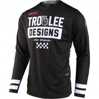 Maglia Lee Scout GP Peace & Wheelies Motocross Nero Bianco S