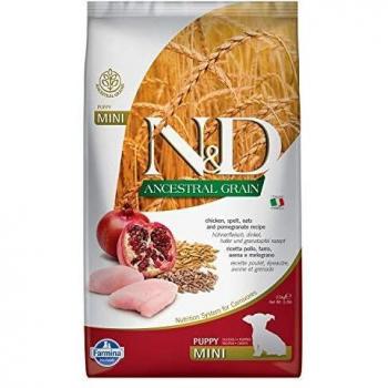Farmina N&D Ancestral Grain Chicken & Pomegranate Puppy Mini Breed Dry Dog Food, 2.5kg