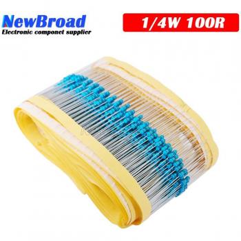 100pcs 1% 100 Ohm 1/4W Metal Film Resistor