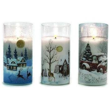 Vetro Decorato Candela LED 425214