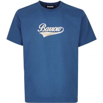 T-shirt Barrow in Cotone Blu con Stampa Orso