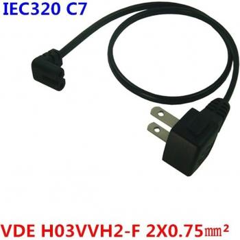 Japan 2 Pin Plug to IEC C7 Female Power Cord 0.5M