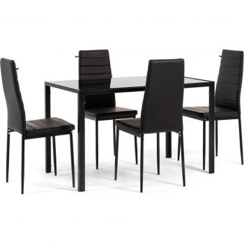 Conjunto de cocina antracita con mesa Ettore y sillas Lidia