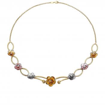 Diemer Gold Rosa Collier – Handgefertigt