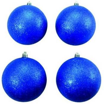 Decoball Glitter Blu 10cm 4pz
