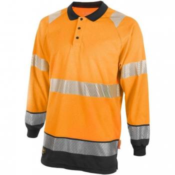 Two-Tone Orange/Black High Visibility Polo Shirt – 4XL