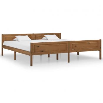 Honey Brown Solid Pinewood Bed Frame 200x200 cm vidaXL