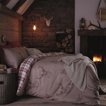 Tessuto di seta beige per letto matrimoniale Catherine Lansfield 220x220+50x155