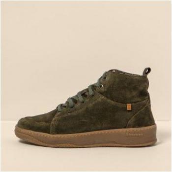 El Naturalista Bottines lacées en cuir vert