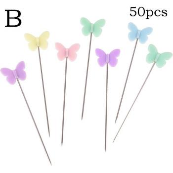 Alfileres de Costura 50 Pcs – Cabezal Botón/Floral