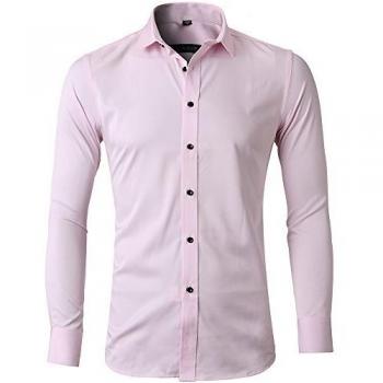 Harrms Camicia da Cerimonia Manica Lunga per Uomo, Slim Fit, Rosa, 38