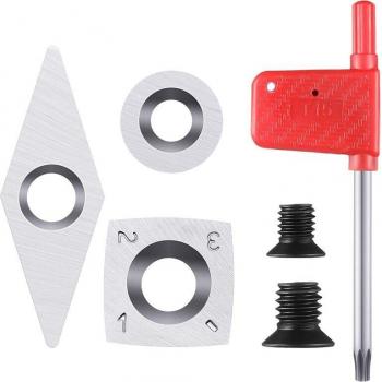 3Pcs Fraises Carbure pour Tournage sur Bois (Carré, Rond, Diamant)