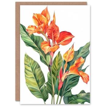 Canna Lily Bright Floral Birthday Card