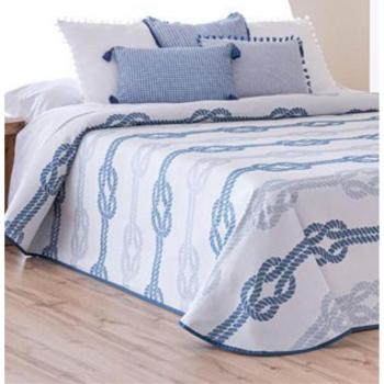 Boutique Paula Nudos Colcha Azul, reversible 170 cm
