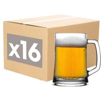 Clear 500 ml Bar‑Style Beer Glasses – 16 Pack