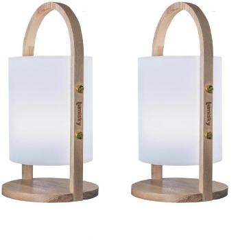 Dúo Luminaria Inalámbrica Madera