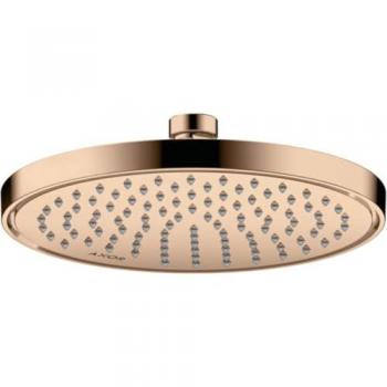 Douche de tête 220 mm Hansgrohe Axor, 1 jet, or rouge poli, montage au plafond ou au mur