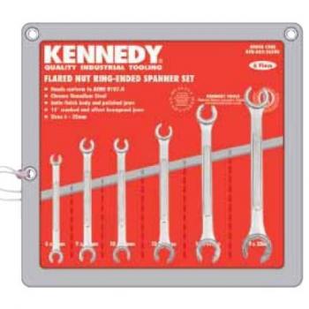6-Piece Metric Flare Nut Spanner Set, 6-22mm