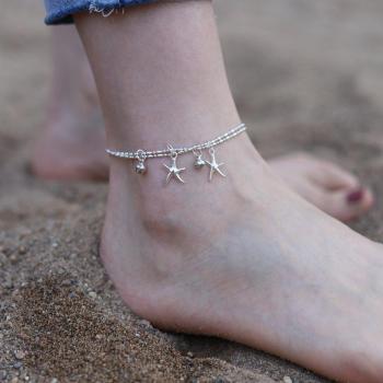 Bracelet de cheville élégant arête de poisson été