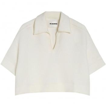 Sophisticated White Cropped Polo – Jil Sander, Size S