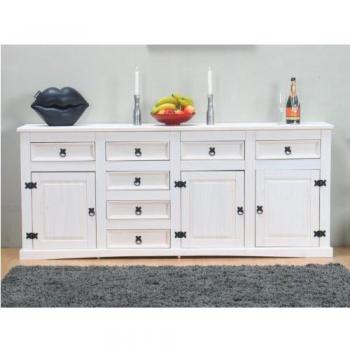 Holz Sideboard New Mexiko Anrichte Buffet Schubladen Kommode Schrank weiß