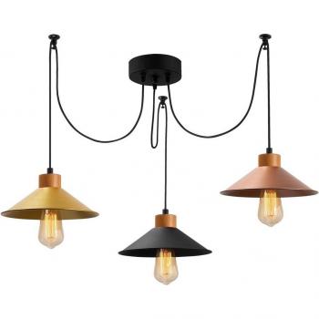 Sospensione 3 luci Manavgat N-554 oro/nero/rame