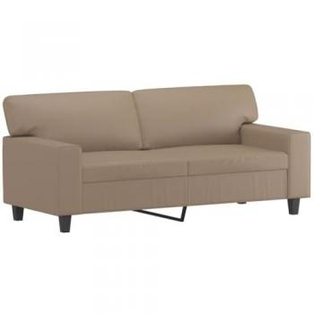 Sofá de 2 plazas de cuero sintético color capuchino 140 cm Vidaxl Marrón