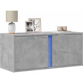 Mueble TV Contemporáneo con Luces LED en Gris Hormigón