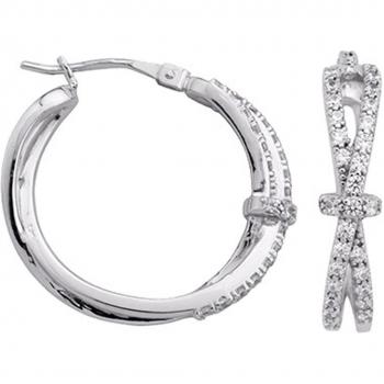 Orecchini Cerchio Argento Bianco Sissi Rhodiato 20mm