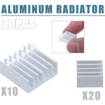 30pcs Raspberry Pi 2 & 3 Aluminum Heat Sink Set