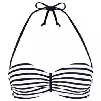 Blanco y Azul: Top de Bikini Premium
