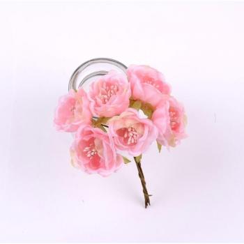 6 Unidades de Ramo de Flores Artificiales de Peonía de 4cm para Decoración del Hogar