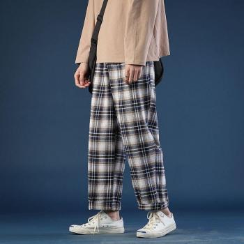 Men's Streetwear Loose Plaid Trousers M-3XL