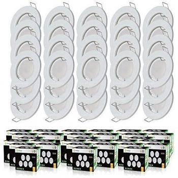 Pack de 30 spots LED ronds fixes