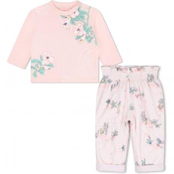 T-shirt bimatière et pantalon Kenzo KIDS 18M rose fille