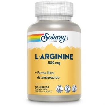 100 Capsulas Vegetales de L-Arginina de Solaray con 500 mg por cada una