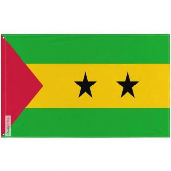 Polyester Sao Tome et Principe Flag 120x180 (Double-Printed) with Iron Loop Fasteners