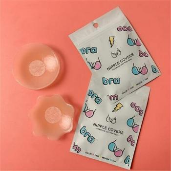 Cache-nipple silicone invisible 12 ronds auto-adhésifs 7,2 cm